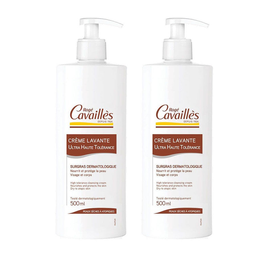 Rog Cavaills Dermo-Uht Superfatted Cleansing Cream Dry and Atopic Skin 500ml x2 (16.90fl oz x2)