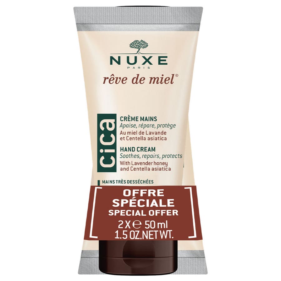 Nuxe Reve De Miel CICA Hands Cream Dry and Damaged Skin 50ml x2 (1.69 fl oz x2)