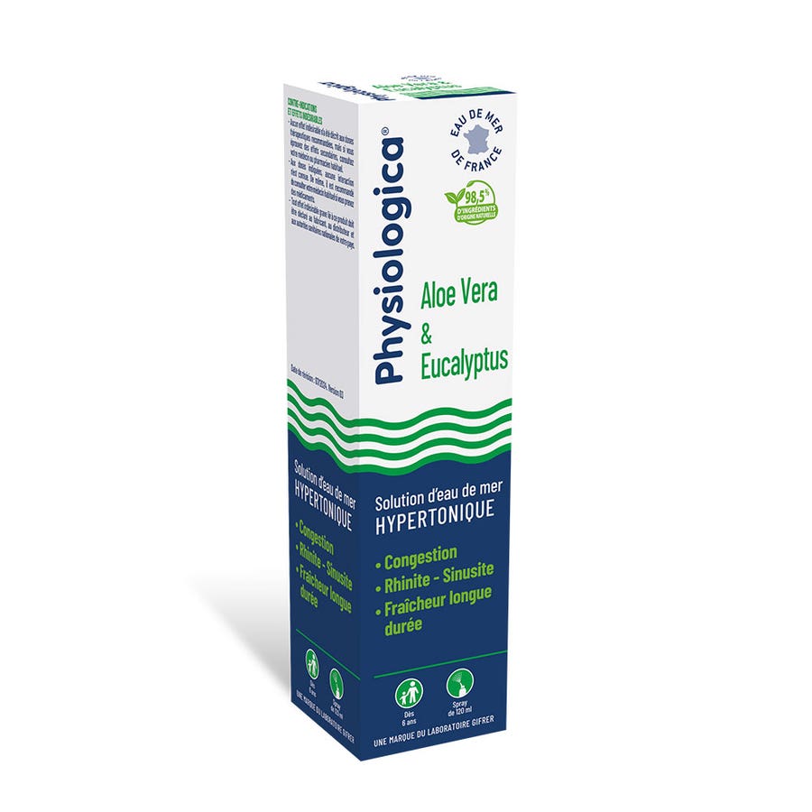 Gifrer Physiologica Aloe Vera & Eucalyptus Isotonic Seawater Solution 120ml (4.06fl oz)