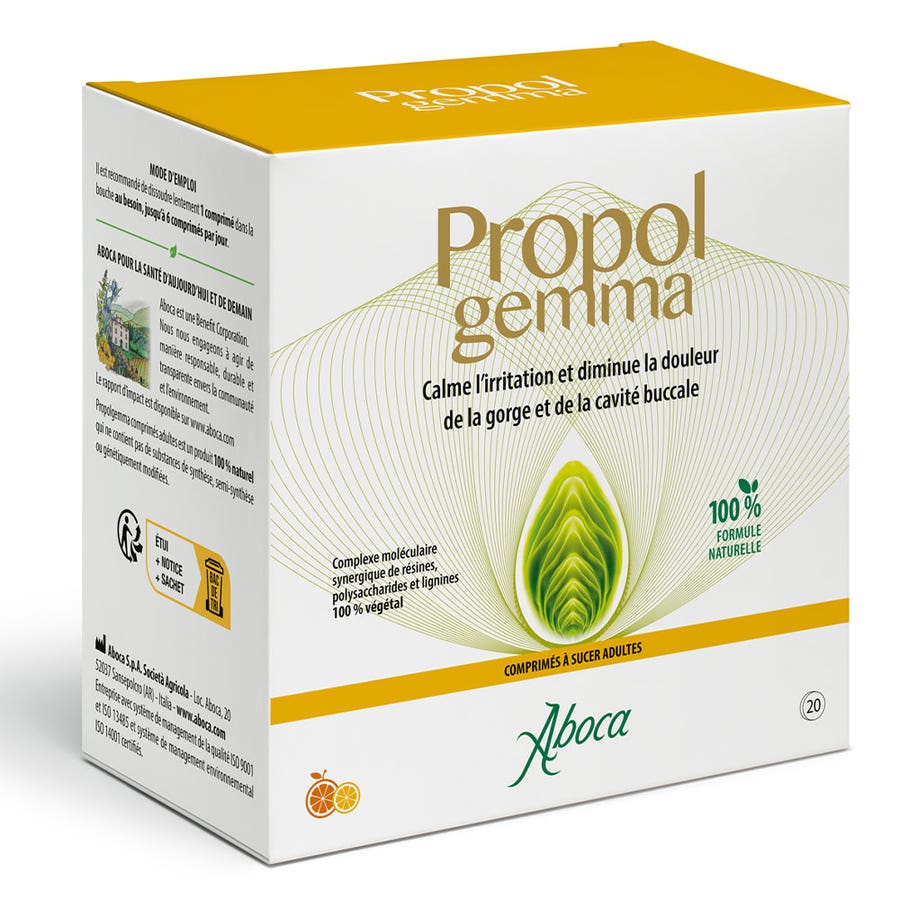 Aboca Propolis Gemma Sore Throat & Oral Cavity 20 chewable tablets