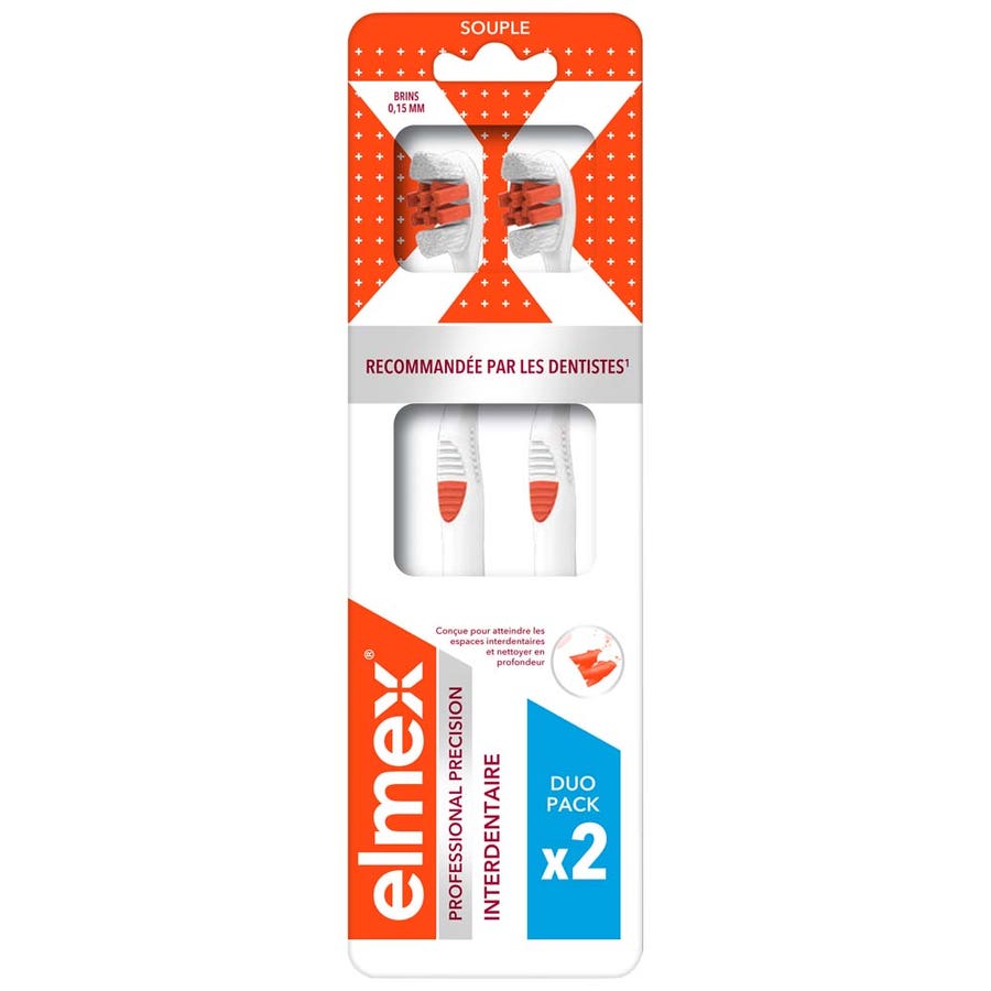 Elmex Professional precision DUO interdental anti-cavity toothbrush x2