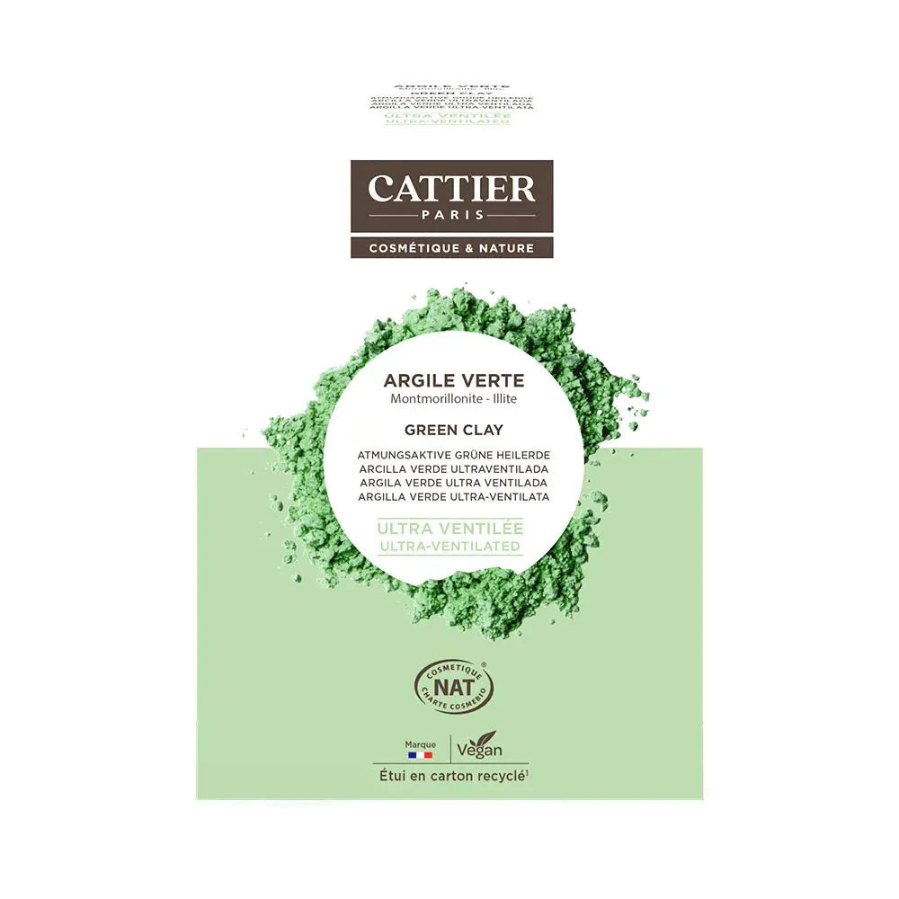 Cattier Clay Ultra Ventilated Green Clay 250g (8.81 oz) - FrenchBeautyHub