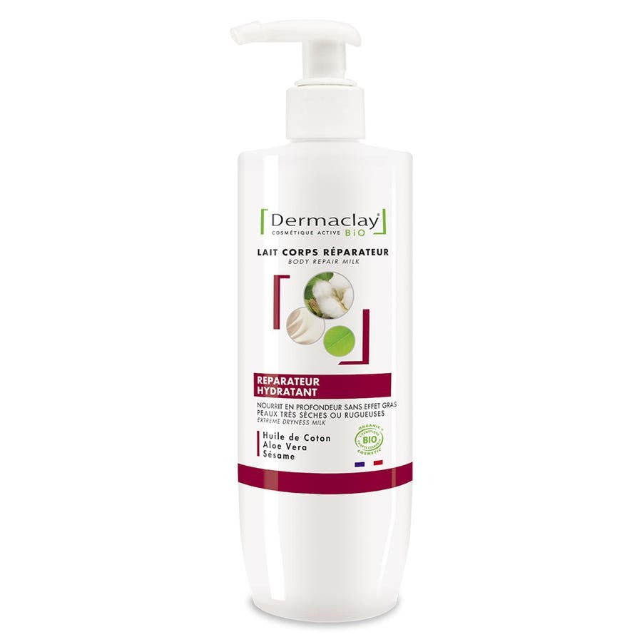 Dermaclay Repairing Milk With Cotton And Shea 400ml (13.52fl oz) - FrenchBeautyHub