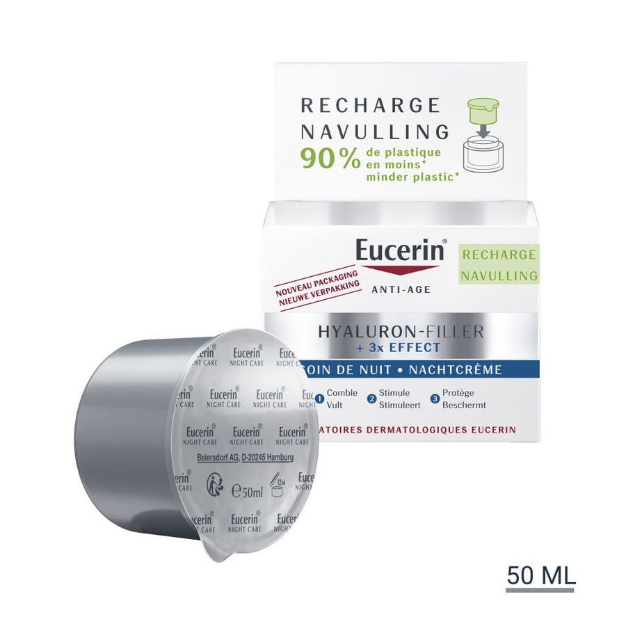 Eucerin Hyaluron - Filler 3x Effect Night Cream Refill 50ml (1.69floz) - FrenchBeautyHub