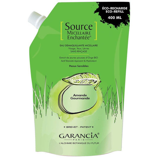 Garancia Enchantee Source Micellar Cleansing Sweet Almond Water Refill 400ml (13.52fl oz) - FrenchBeautyHub