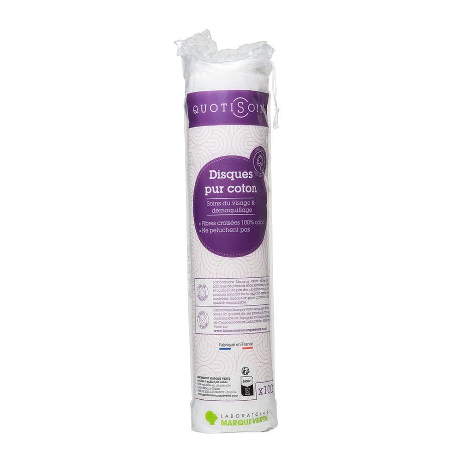 Marque Verte Quotisoin Cotton discs x100 - FrenchBeautyHub