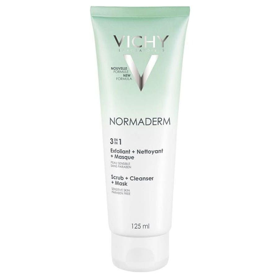 Vichy Normaderm 3 In 1 Cleanser + Scrub + Mask 125ml (4.22fl oz) - FrenchBeautyHub