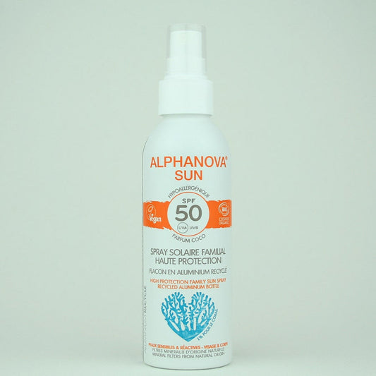 Alphanova Sun High protection family sun spray SPF50+ 150g (5,29oz)