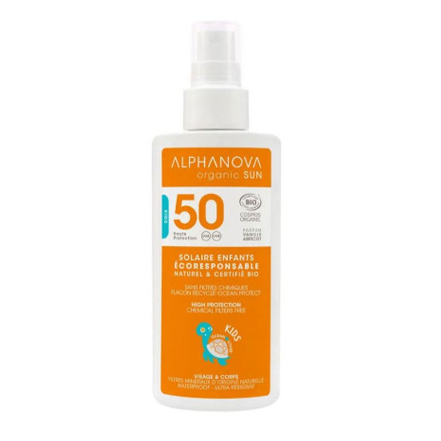 Alphanova Organic Sun Kids organic SPF50 sun milk vanilla and apricot scent 125ml (4.23 fl oz)