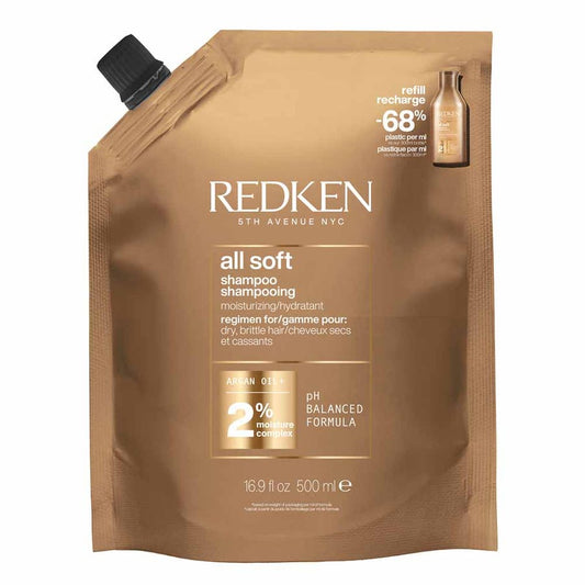 Redken All Soft Moisturizing Shampoo Dry and Brittle Hair 500ml (16.91fl oz)