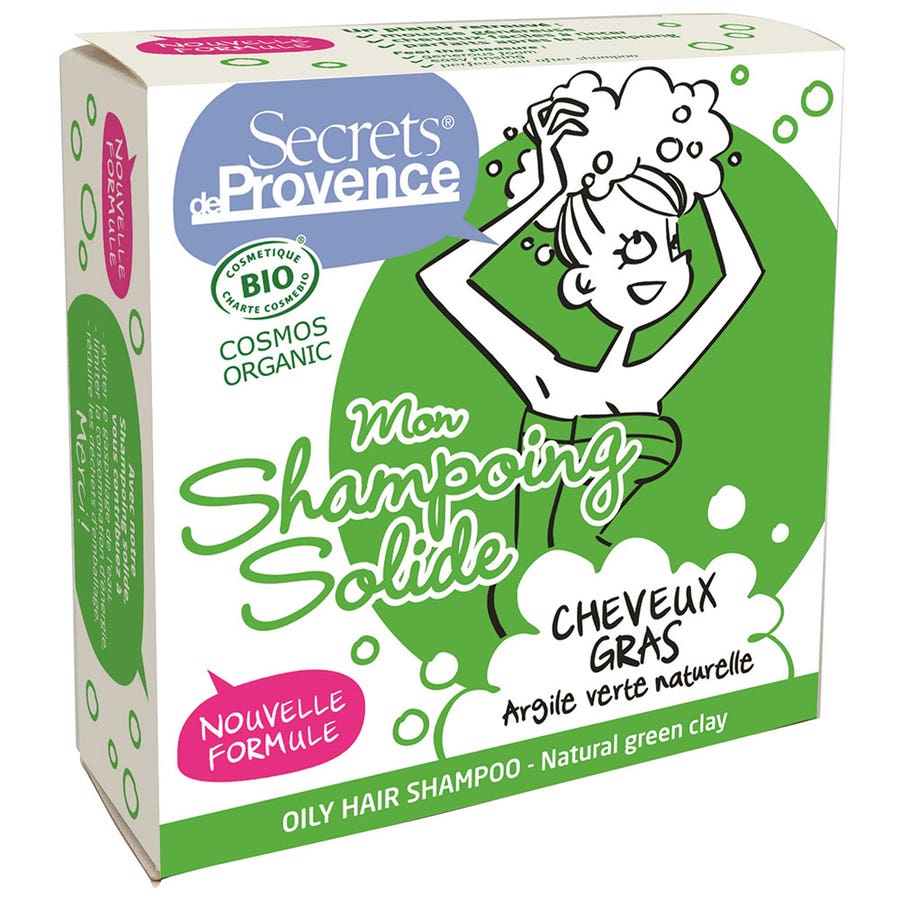 Secrets de Provence Solid shampoo Oily hair Natural Organic Green Clay 85g (3.0 oz)