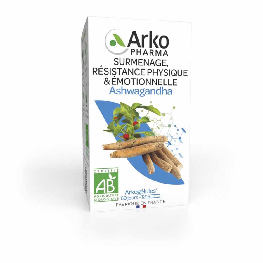 Arkopharma Arkocapsules Ashwagandha Bioes Overwork, Physical &amp; Emotional Resistance 120 capsules