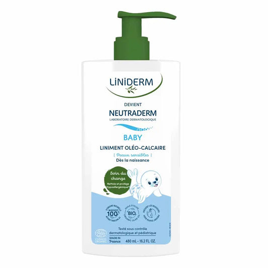 Liniderm Olive oil/limewater emulsion for nappy changing Certifé Bio 480ml (16.23fl oz)