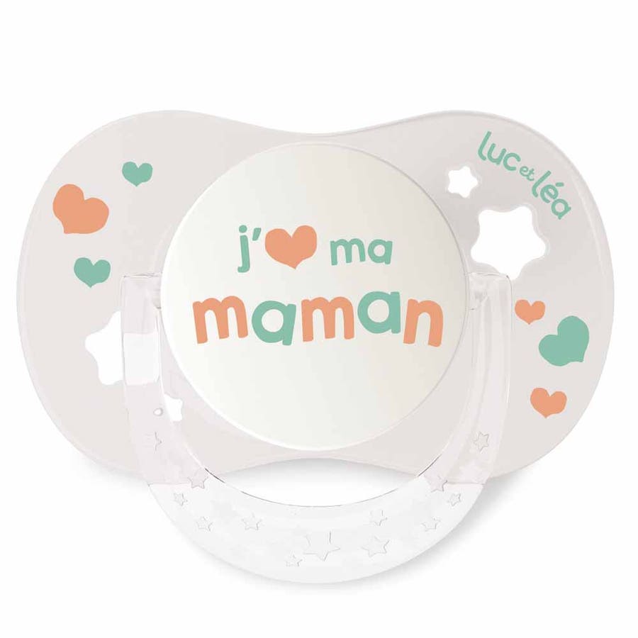 Luc Et Lea Sucette Symétrique Silicone J'aime 0 à 6 Mois 300g (10.58 oz)