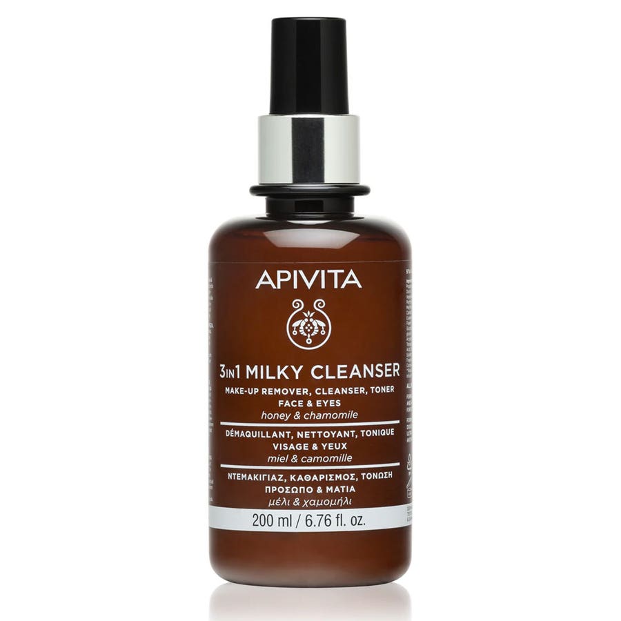 Apivita 3 in 1 Cleansing Milk Face &amp; Eyes 200ml (6.76 fl oz)