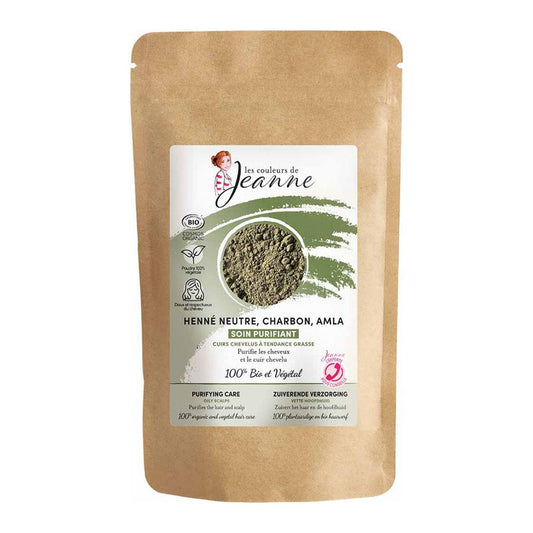 Les couleurs de Jeanne Henna Purifying Care Neutre Charcoal &amp; Amla Bioes Oily scalp 100g (3.53 oz)