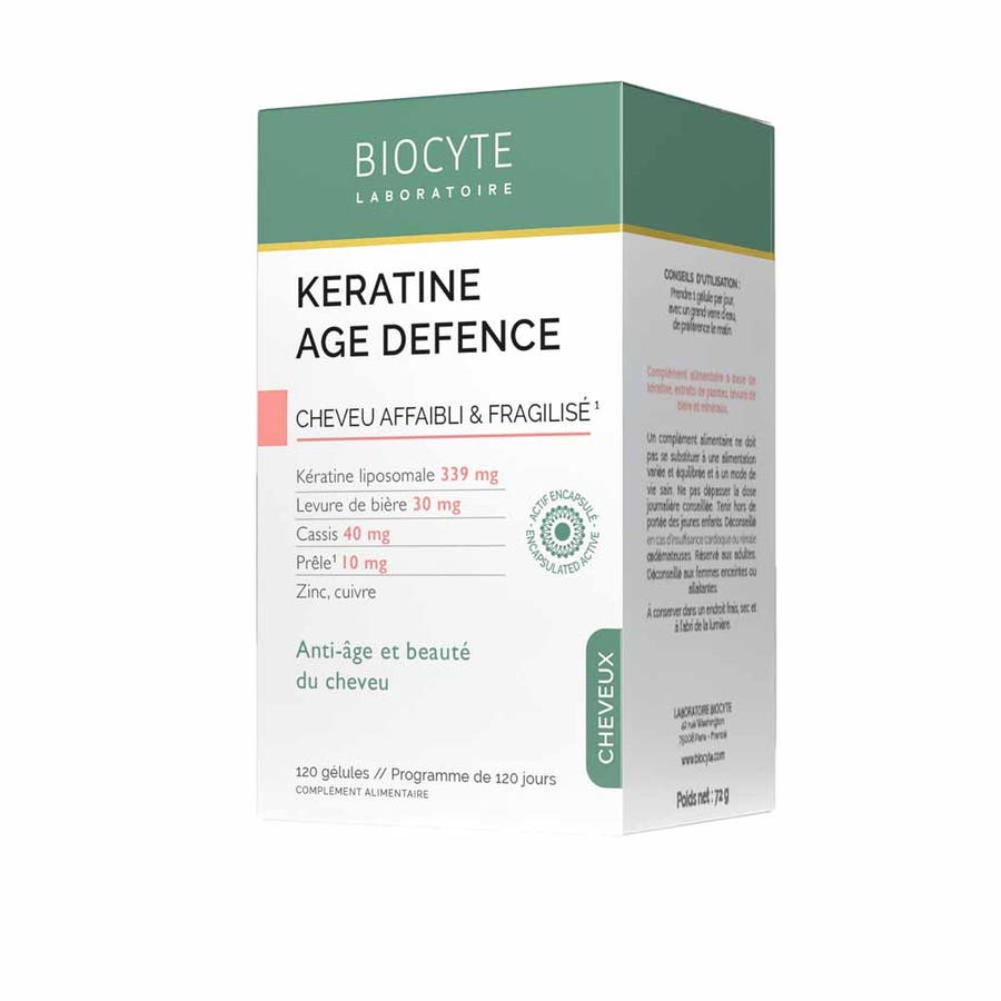 Biocyte Hair Keratin Age Defence Reinforces tired hair 120 capsules
