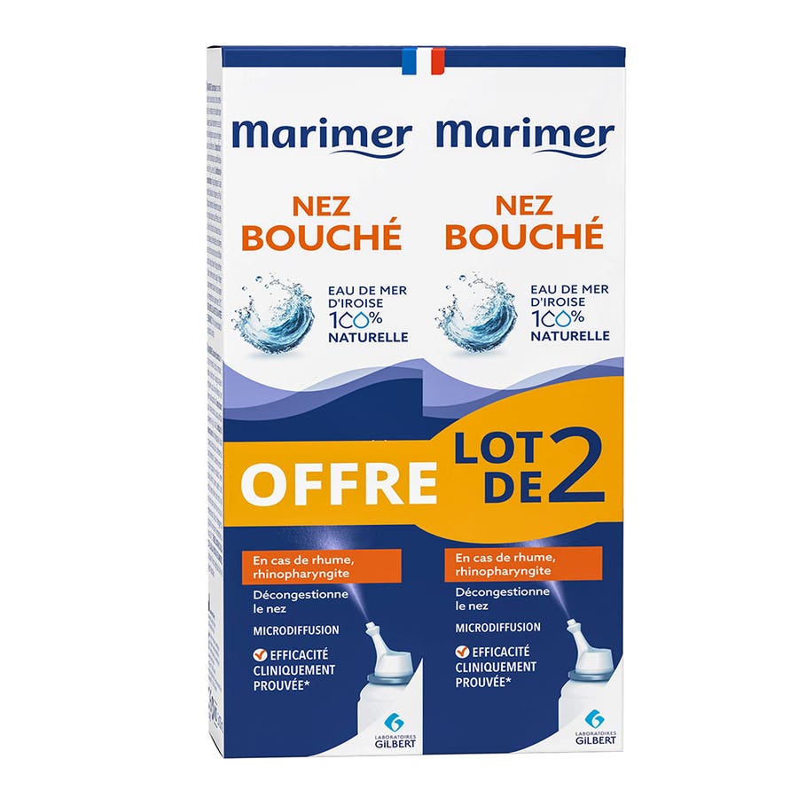 Marimer Spray for blocked nose, cold and nasopharyngitis 100ml x2 (3.38 fl oz x2)