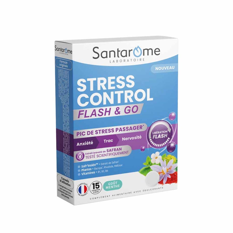 Santarome Stress Control Flash &amp; Go Stress and nervousness 15 chewable tablets