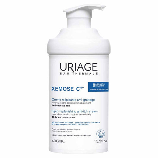 Uriage Xémose C8+ Lipid Replenishing Cream Dry Skins Prone To Atopy Peaux Tres Seches A Tendance Atopique 400ml (13.53 fl oz)