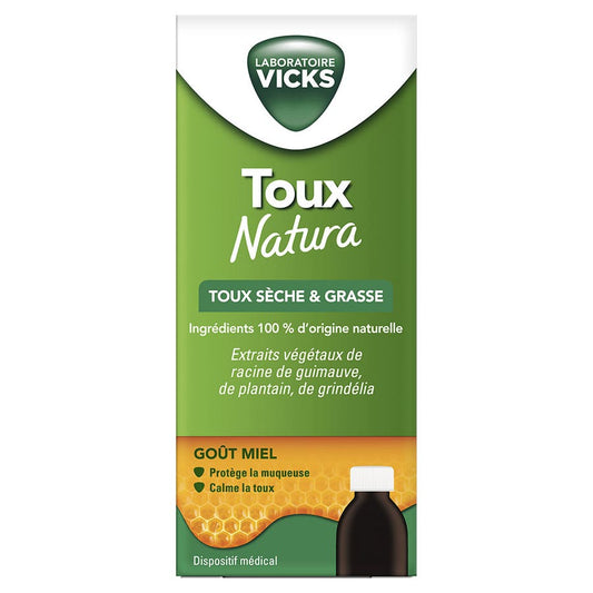 Vicks Toux Natura Sirop Contre La Toux Sèche Et Grasse 140ml (4.73 fl oz)