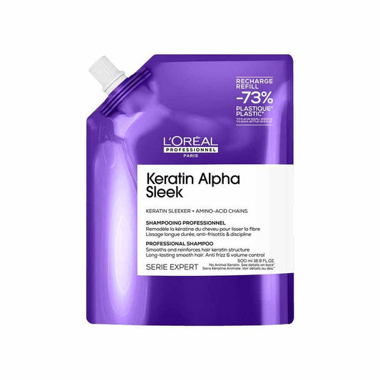 L'Oréal Professionnel Serie Expert Keratin Alpha Sleek Shampoo refill frizzy and unruly hair 500ml (16.91 fl oz)