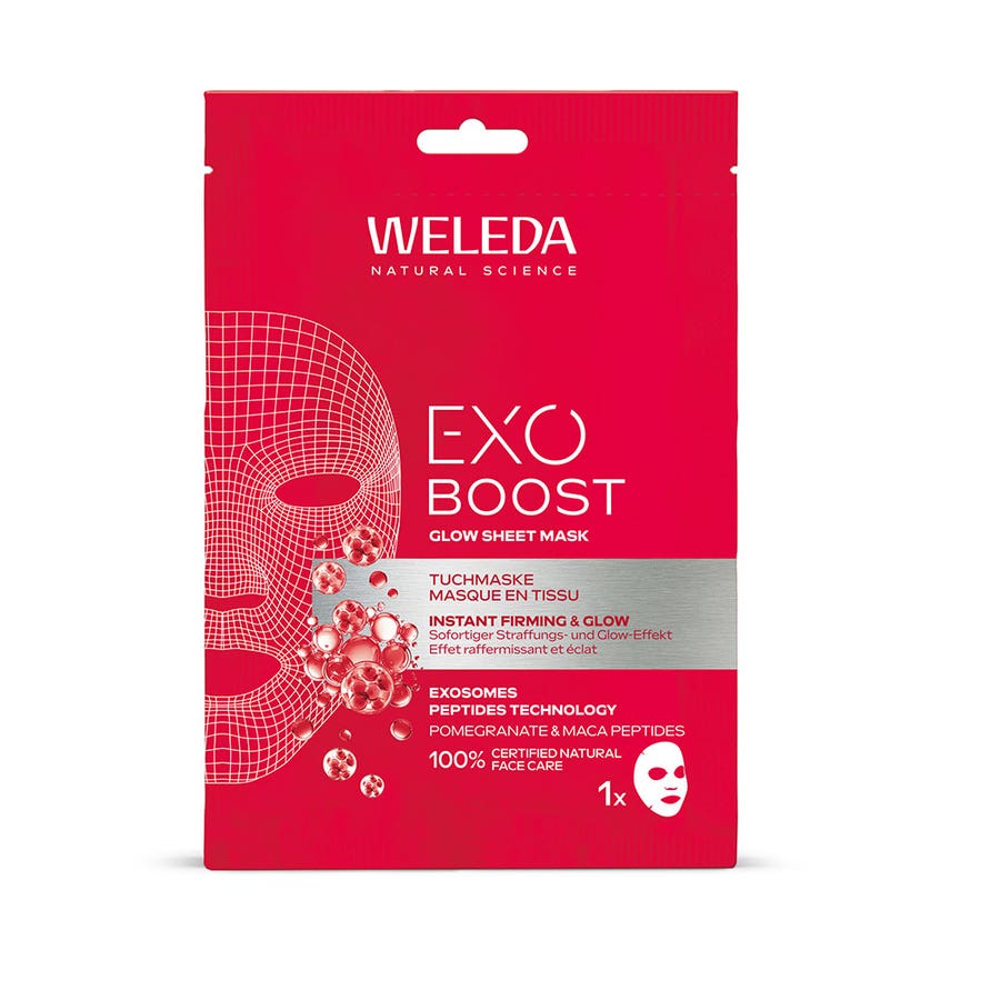 Weleda Exo Boost Pomegranate and maca peptide glow cloth mask 20ml (0.68 fl oz)