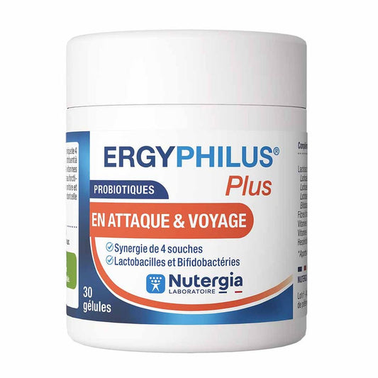 Nutergia Ergyphilus Plus Probiotics for travel and immune support 30 capsules