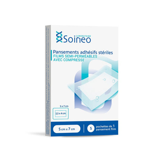 Soineo Sterile PU Adhesive Plasters 5cm x 7cm /5 2 x 5
