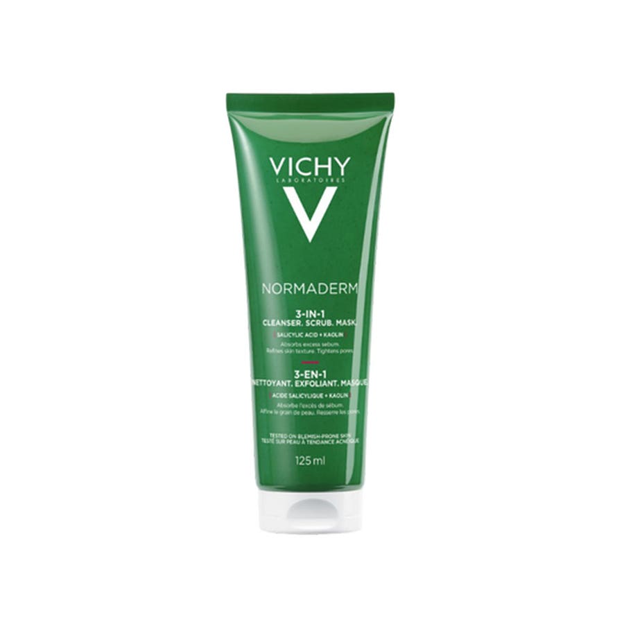 Vichy Normaderm 3-in-1 exfoliating cleansing mask 125ml (4.23 fl oz)