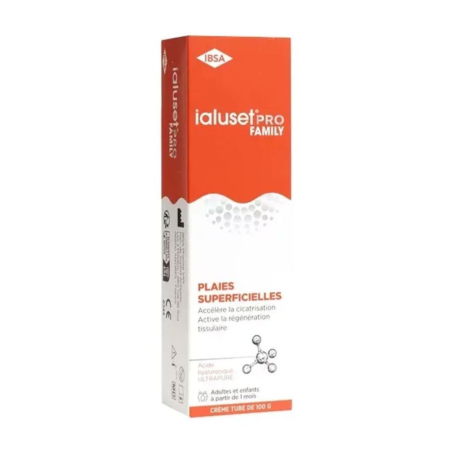 IBSA Ialuset Pro Family Healing cream for superficial wounds suitable for adults and children 100g (3.53 oz)