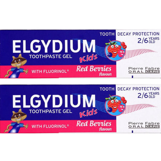 Elgydium Kids toothpaste 3-6 years red berry with fluorinol 2x50ml (1.69fl oz)