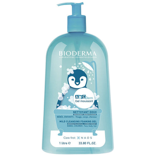Bioderma ABCDerm Gentle Cleansing Foaming Gel for Babies & Children 1L (33.81 fl oz)