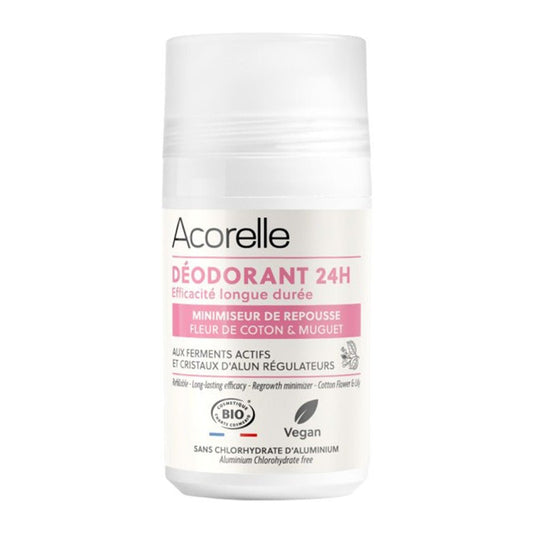 Acorelle Deodorant Roll - On 24h Hair Regrowth Minimizer Bio Certified 50ml (1.69 fl oz) - FrenchBeautyHub