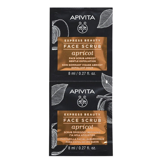 Apivita Apricot Gentle Exfoliation Face Scrub 8ml x2 (0.27fl oz x2) - FrenchBeautyHub