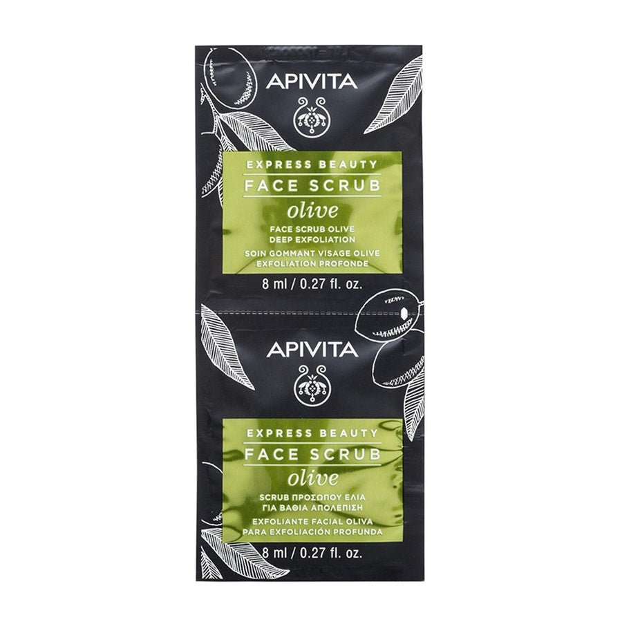 Apivita Express Beauty Deep Exfoliating Olive Face Scrub 8ml x2 (0.27fl oz x2) - FrenchBeautyHub