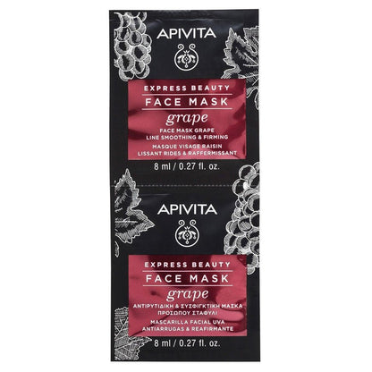 Apivita Express Beauty Smoothing and Firming Grape Face Mask 8ml x2 (0.27fl oz x2) - FrenchBeautyHub