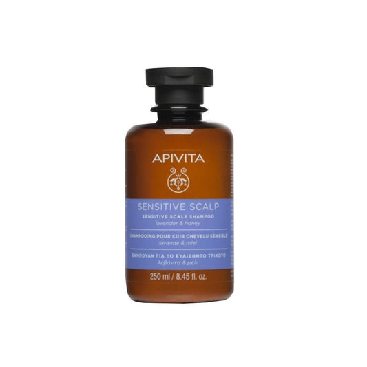 Apivita Lavender and Honey Shampoo for Sensitive Scalp 250ml (8.45 fl oz) - FrenchBeautyHub