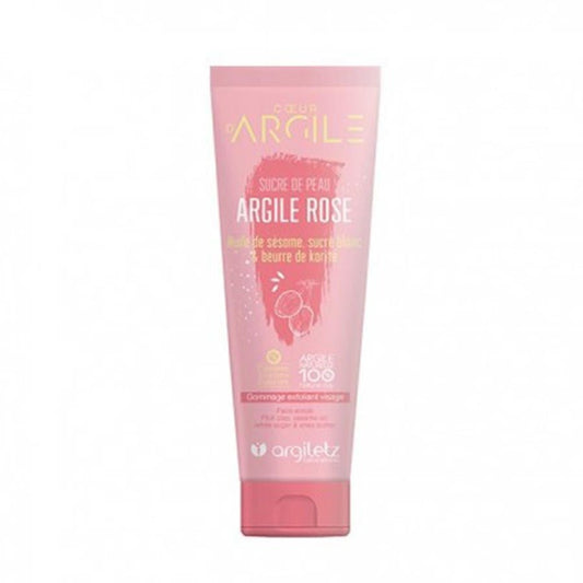 Argiletz Exfoliating Sugar Face Scrub with Pink Clay 100ml (3.38fl oz) - FrenchBeautyHub