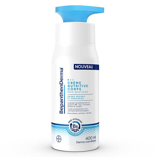 Bepanthen Derma Nutritive Body Cream Pump Bottle Dry and sensitive skin 400ml (13.52fl oz) - FrenchBeautyHub