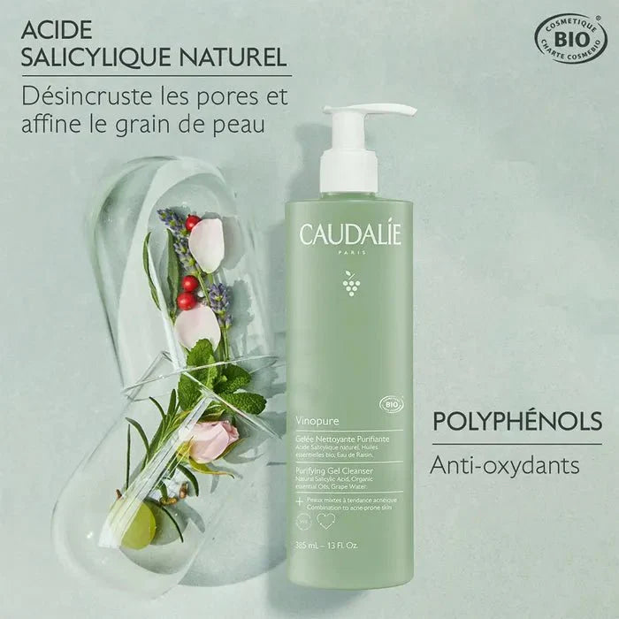 Caudalie Vinopure Purifying Gel Cleanser - FrenchBeautyHub