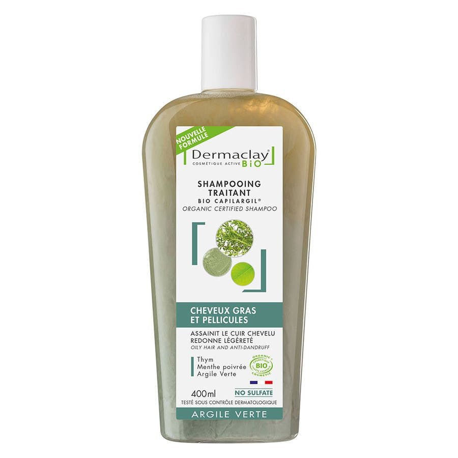 Dermaclay Capilargil Shampoo Greasy Hair With Dandruffs Cheveux Gras Et Pellicules 400ml (13.52fl oz) - FrenchBeautyHub