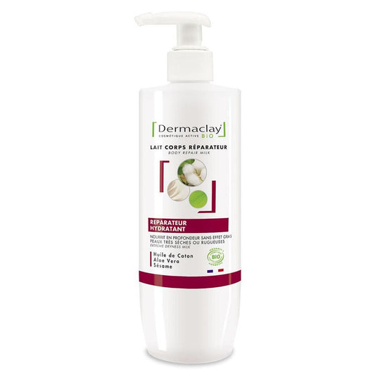 Dermaclay Repairing Milk With Cotton And Shea 400ml (13.52fl oz) - FrenchBeautyHub