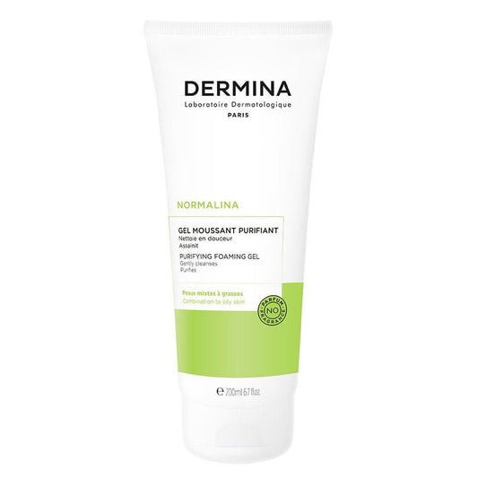 Dermina Normalina Purifying Foaming Gel Cleanser for Combination to Oily Skin 200ml (6.76 fl oz) - FrenchBeautyHub