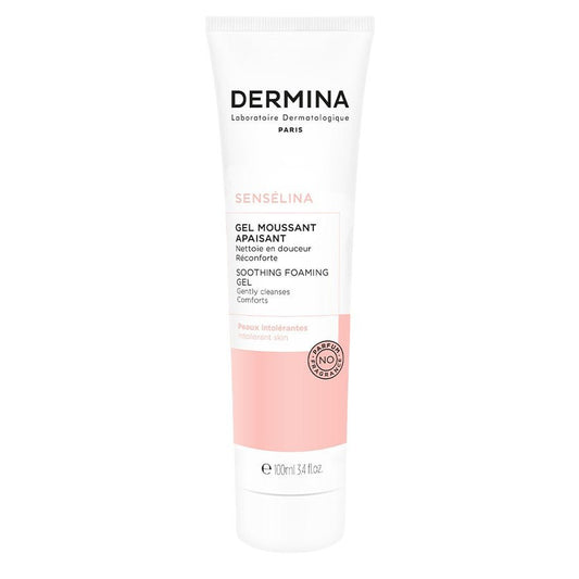 Dermina Senselina Soothing Foaming Gel Sensitive Skin 100ml (3.38fl oz) - FrenchBeautyHub
