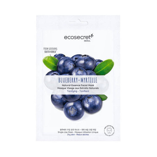 Eco Secret Blueberry Natural Essence Facial Mask Dry Skin Seoul 20ml (0.67fl oz) - FrenchBeautyHub