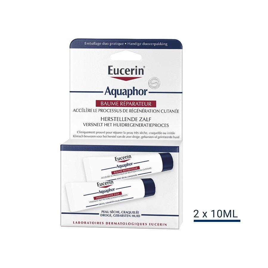 Eucerin Aquaphor Repairing Balm Dry and Cracked Skin 10g x2 (0.35 oz x2) - FrenchBeautyHub