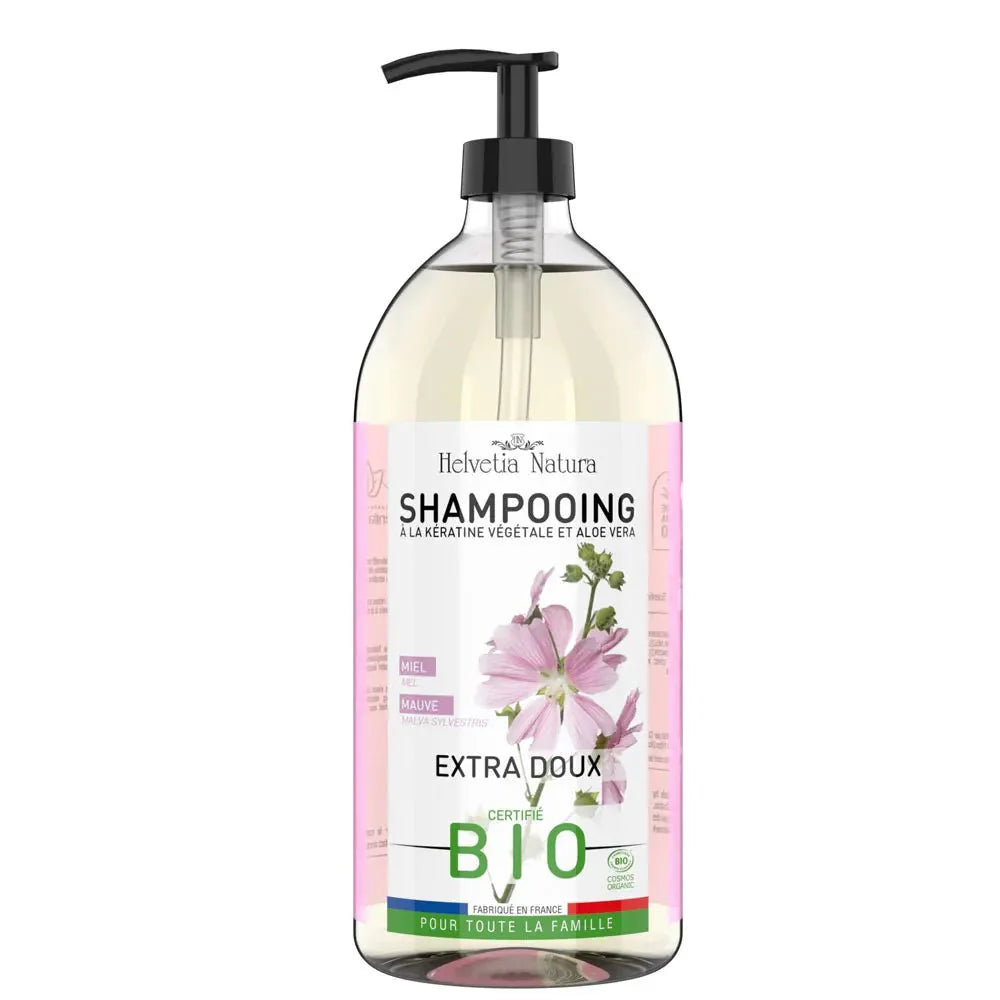 Helvetia Natura Organic Extra Soft Shampoo With plant - based Keratin and Aloe Vera 500ml (16.90fl oz) - FrenchBeautyHub