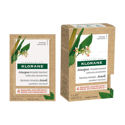 Klorane Anti - Dandruff Treatment Powder Mask with Galangal for Persistent Dandruff x8 units - FrenchBeautyHub