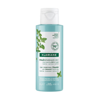 Klorane Aquatic Mint 3 - in - 1 Purifying Powder Organic 50g (1.76 oz) - FrenchBeautyHub